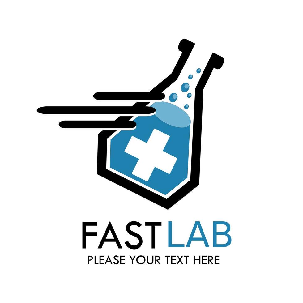 ilustración de plantilla de diseño de logotipo de laboratorio rápido vector