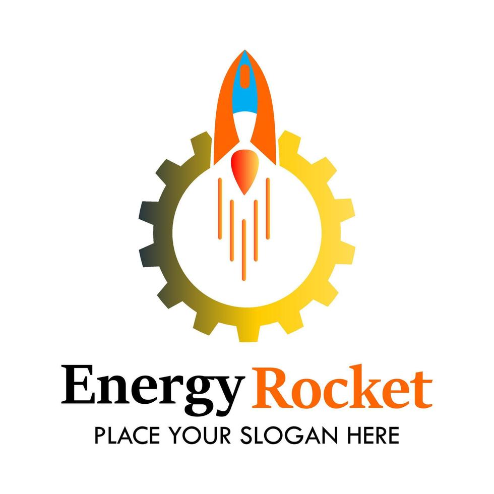 Gear rocket logo design template illsutration. there are gear and rocket. this is good for technology, science, education etc vector