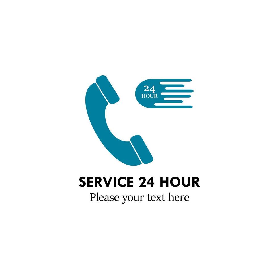 Service 24 hour logo design template illustration. this is good for medical, trasnportation etc vector