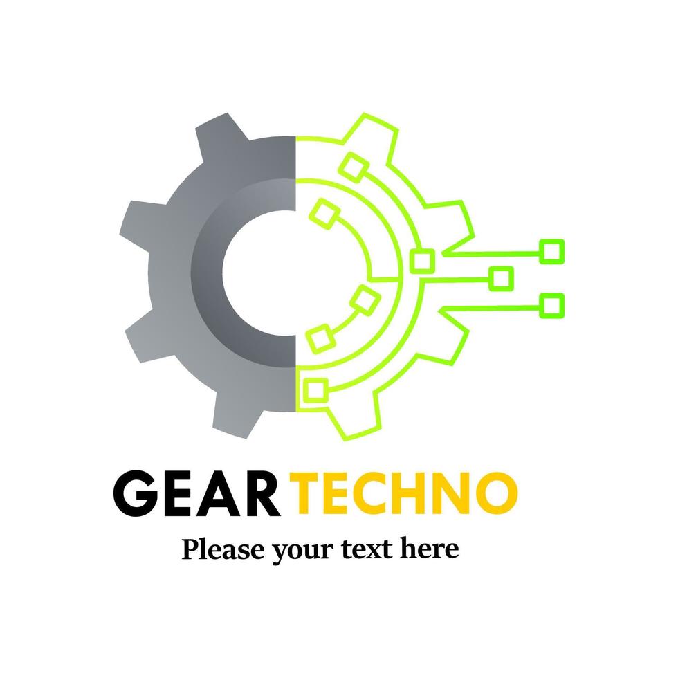 Ilustración de la plantilla de diseño del logotipo de Gear Techno. hay tecnología de engranajes. Esto es bueno para la fábrica, la tecnología. vector