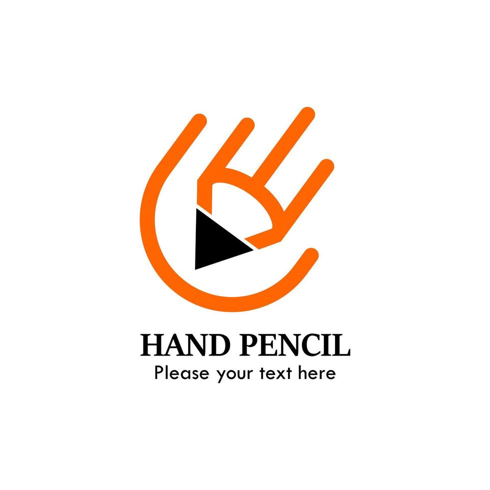 Hand pencil logo design template illustration. There are pencil and hand vector