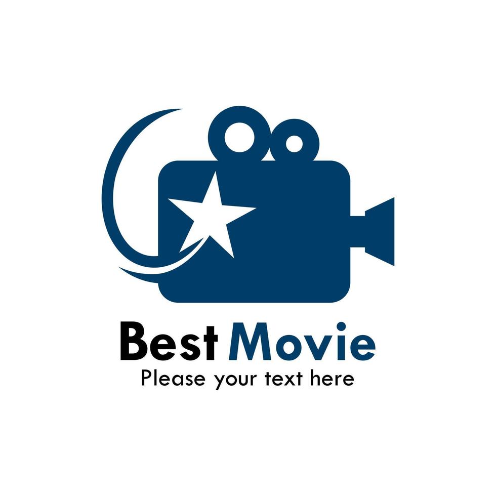 Best movie logo design template illustration. there are star and  camera vector