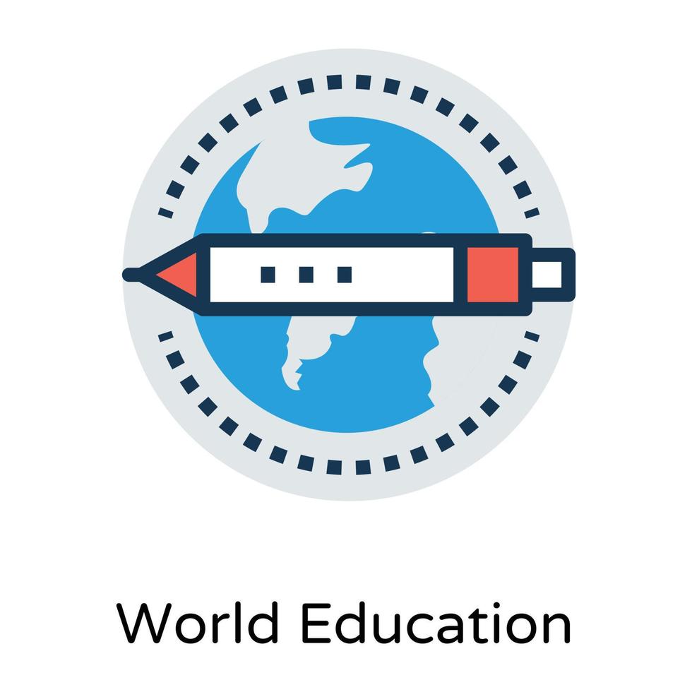 Trendy Global Education vector