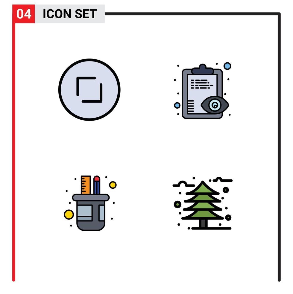 Universal Icon Symbols Group of 4 Modern Filledline Flat Colors of arrows pencil zoom view scale Editable Vector Design Elements
