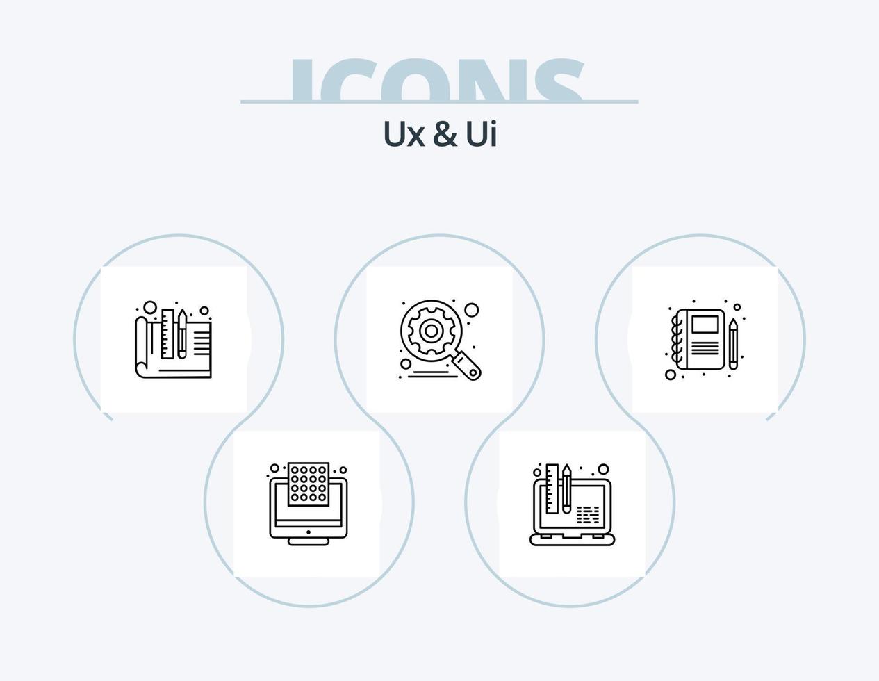 Ux And Ui Line Icon Pack 5 Icon Design. seo. flow. app. place. map vector