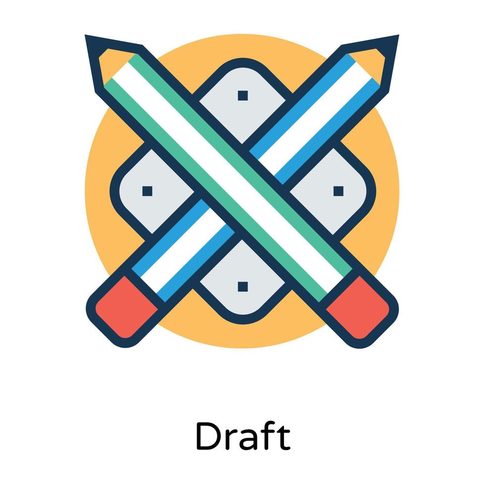 Trendy Crossed Pencils vector