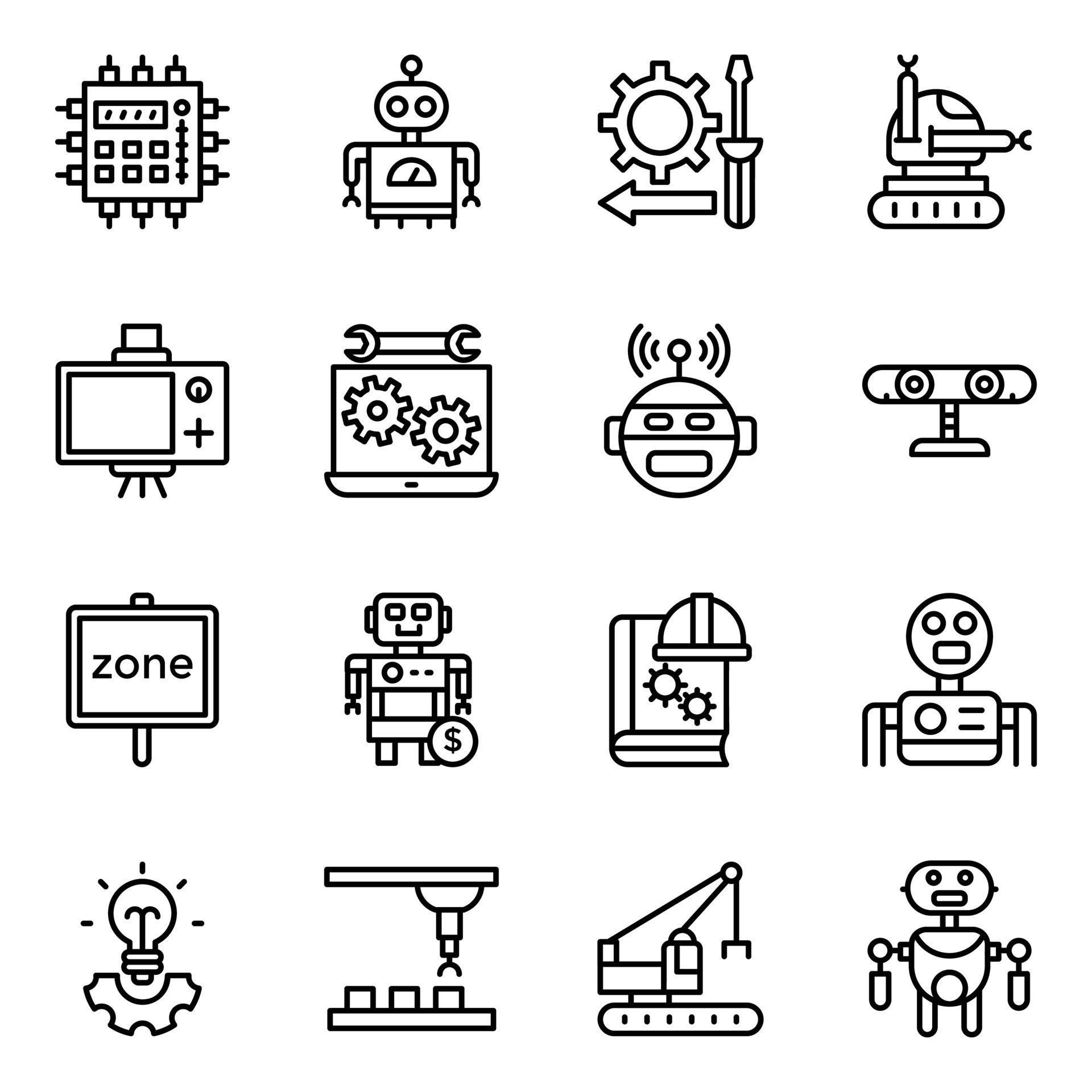 Pack of Robotics Vector Icons 16761147 Vector Art at Vecteezy