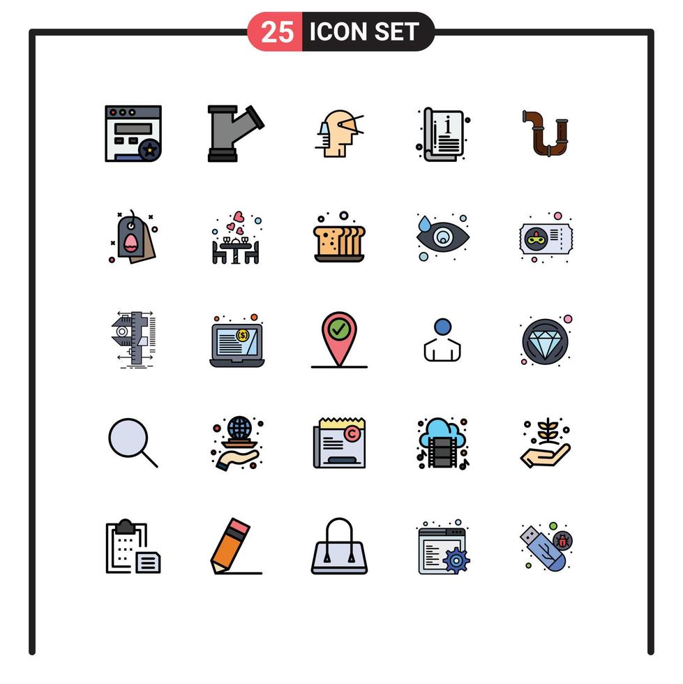 25 Creative Icons Modern Signs and Symbols of plumber template forward cover catalog Editable Vector Design Elements