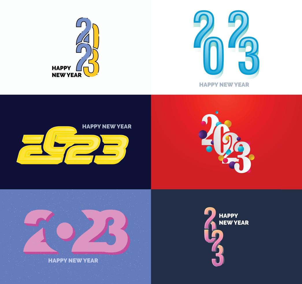 Big Set of 2023 Happy New Year logo text design 2023 number design template vector