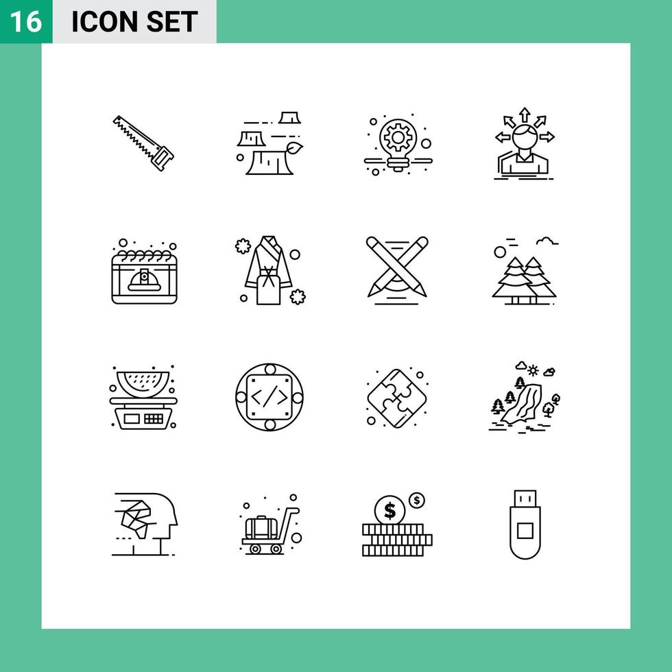 16 Creative Icons Modern Signs and Symbols of calendar structure environment options conversion Editable Vector Design Elements