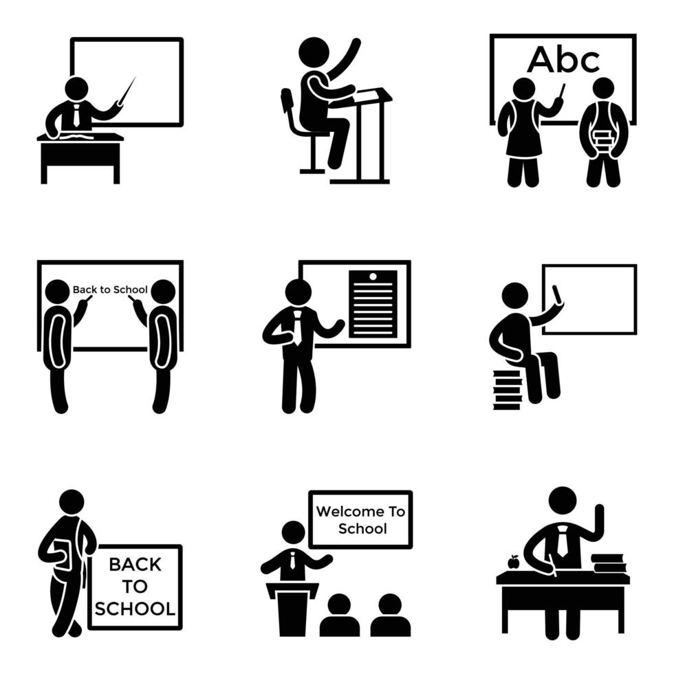 Pack of Back to School Glyph Icons vector