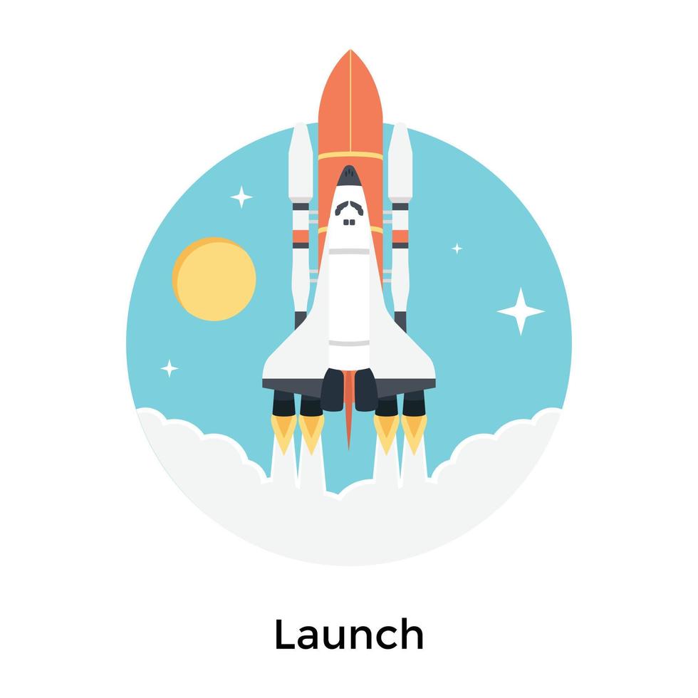 Trendy Rocket Launch vector