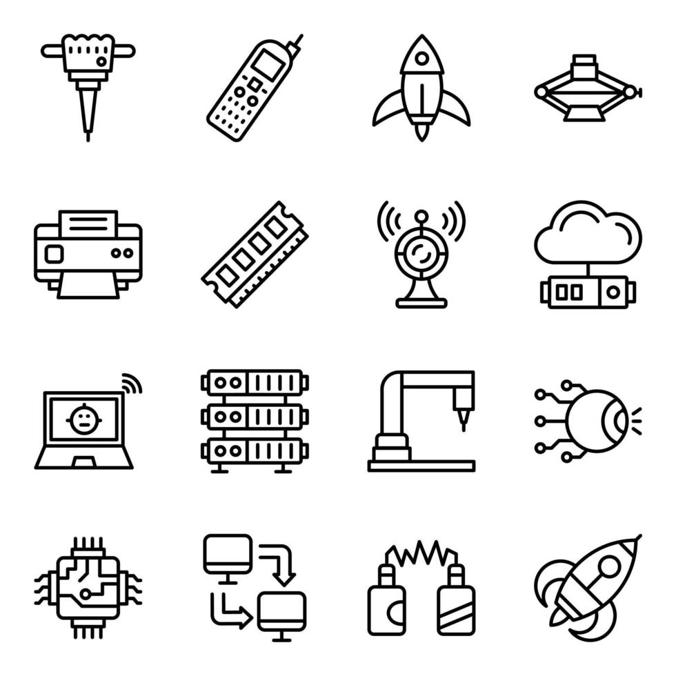 Pack of Industrial Robotics Vector Icons