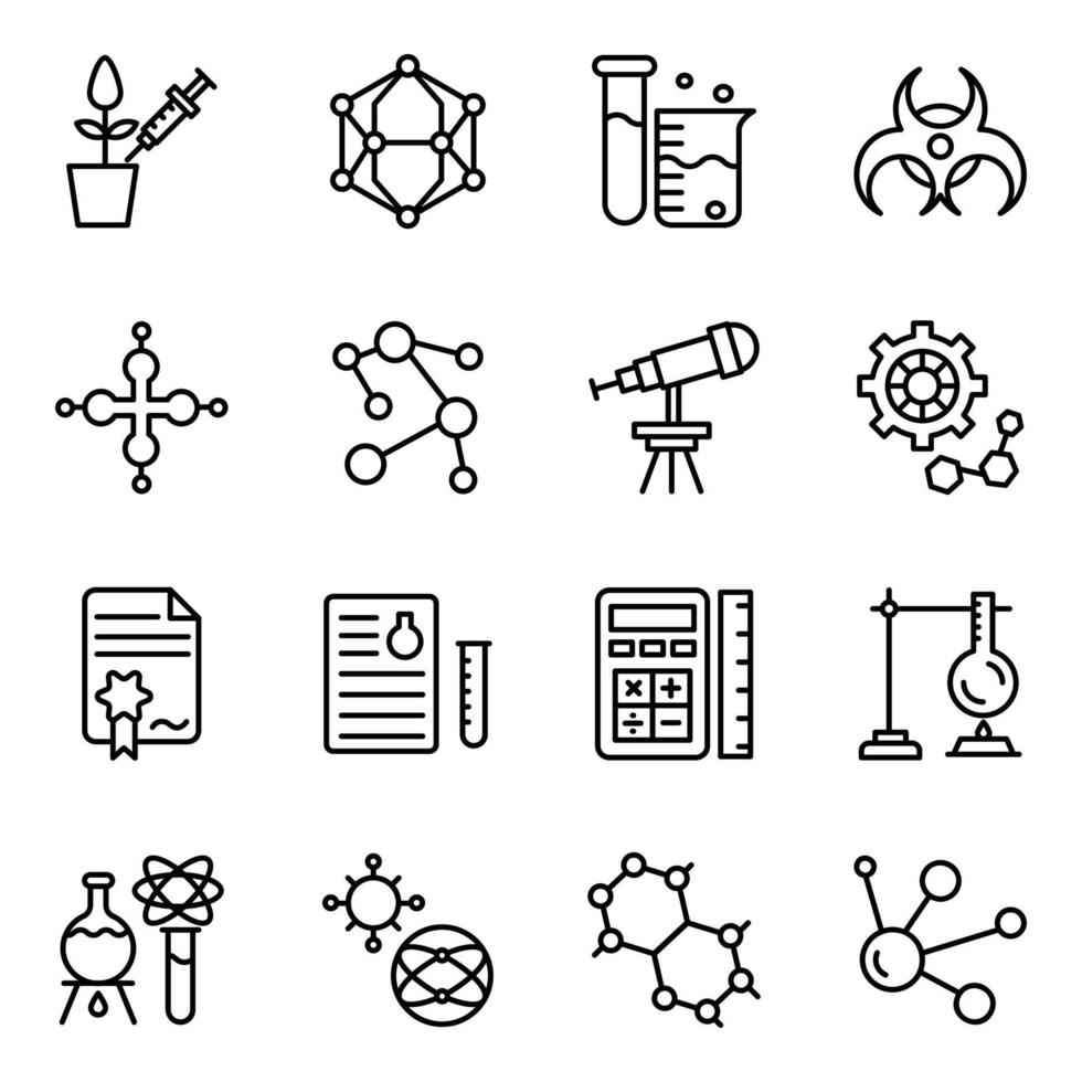 Pack of Biochemistry Line Vector Icons