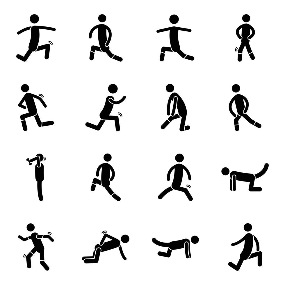 Pack of Gym Workout and Exercise Solid Icons vector