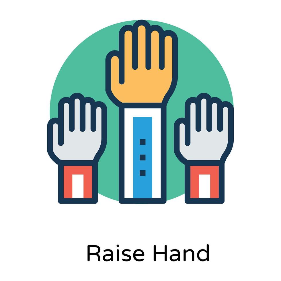 Trendy Raised Hands vector