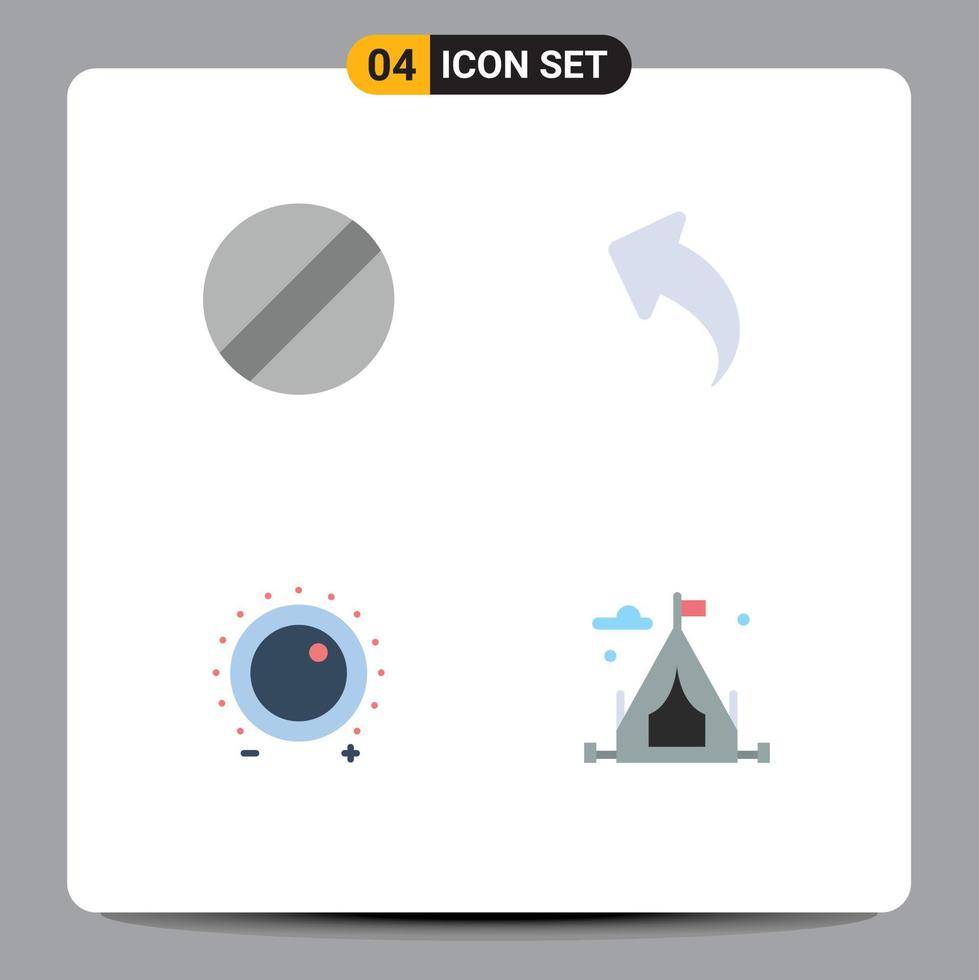 4 Universal Flat Icons Set for Web and Mobile Applications blade sound up control hobbies Editable Vector Design Elements