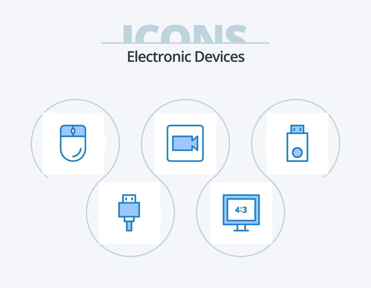 Devices Blue Icon Pack 5 Icon Design. products. dongle. devices. devices. record vector