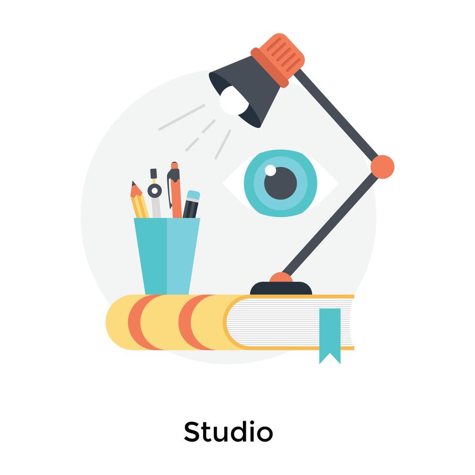 Trendy Studio Workspace vector