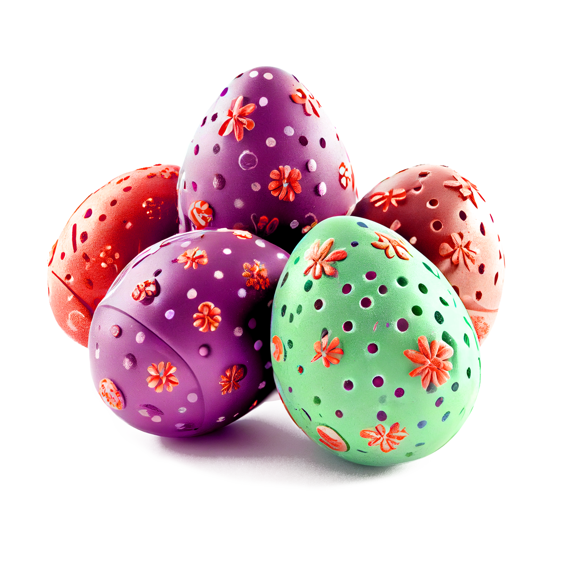 Colorful Painted Easter Eggs (PNG Transparent)