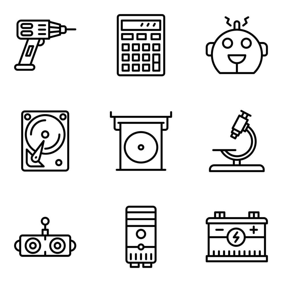 paquete de iconos de vector de robótica mecánica