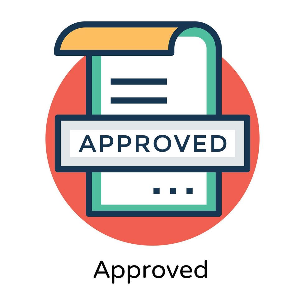 Trendy Approved Document vector