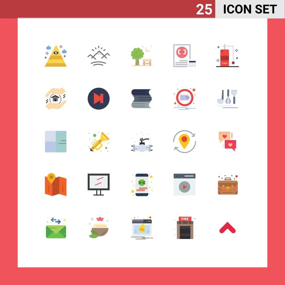 25 Universal Flat Colors Set for Web and Mobile Applications planning develop bench coding baloon Editable Vector Design Elements