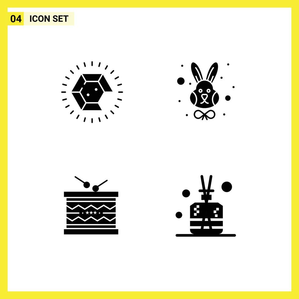 Stock Vector Icon Pack of Line Signs and Symbols for diamond instrument wedding rabbit parade Editable Vector Design Elements