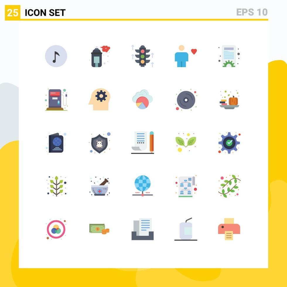 Stock Vector Icon Pack of 25 Line Signs and Symbols for settings content management light human favorite Editable Vector Design Elements