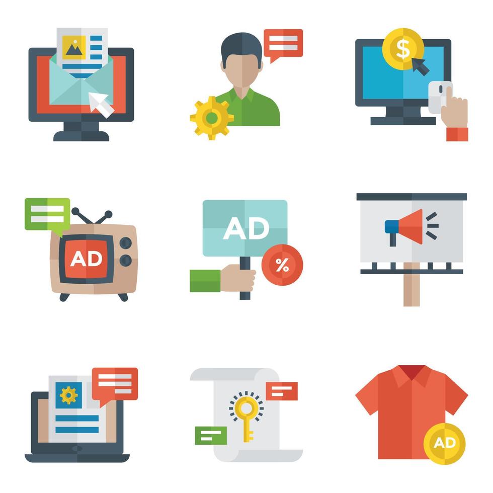 Pack of Marketing and Promotion Icons vector