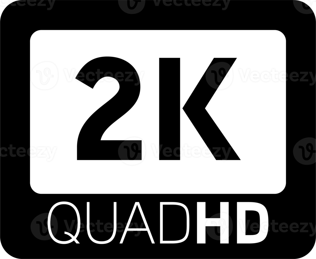 Video quality or resolution icons in 2K. Video screen technology. png