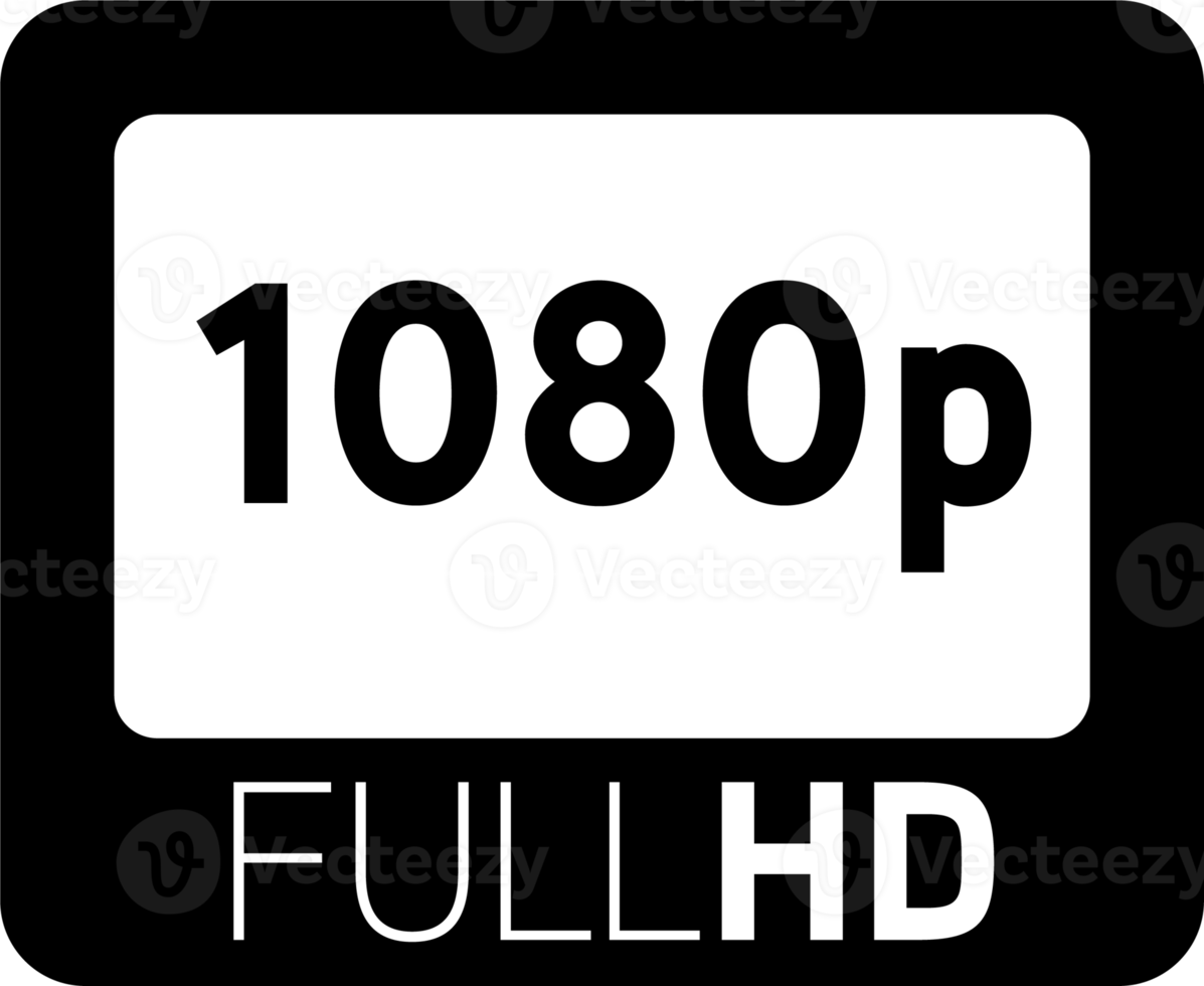 video kvalitet eller upplösning ikoner i 1080p. video skärm teknologi. png