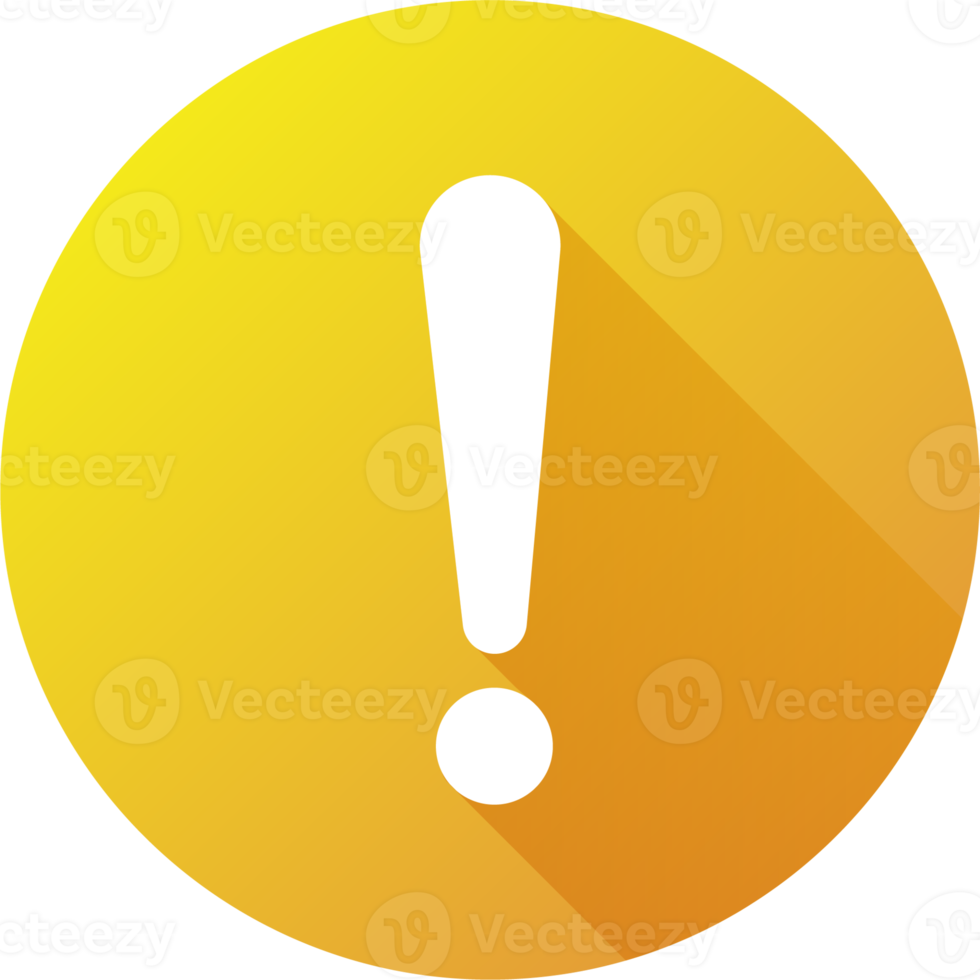 Warning message concept represented by exclamation mark icon. Exclamation symbol in circle. png