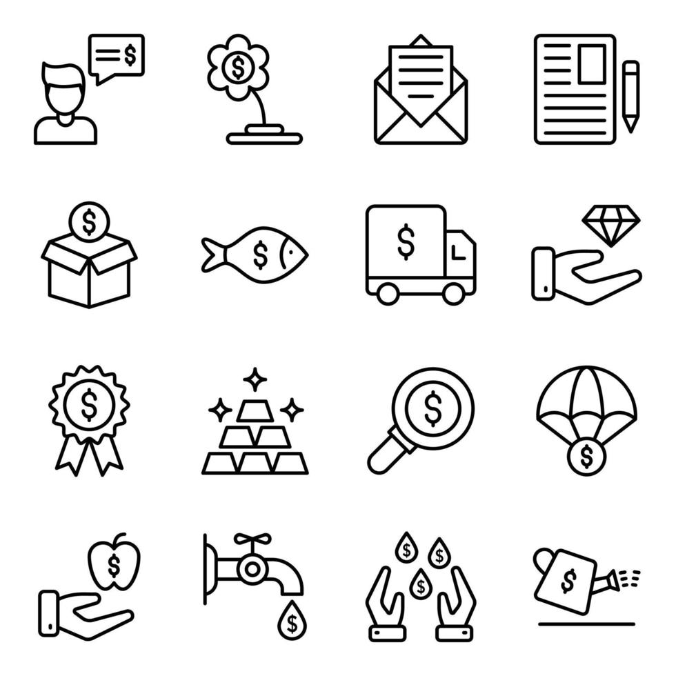 paquete de iconos de vector de negocios