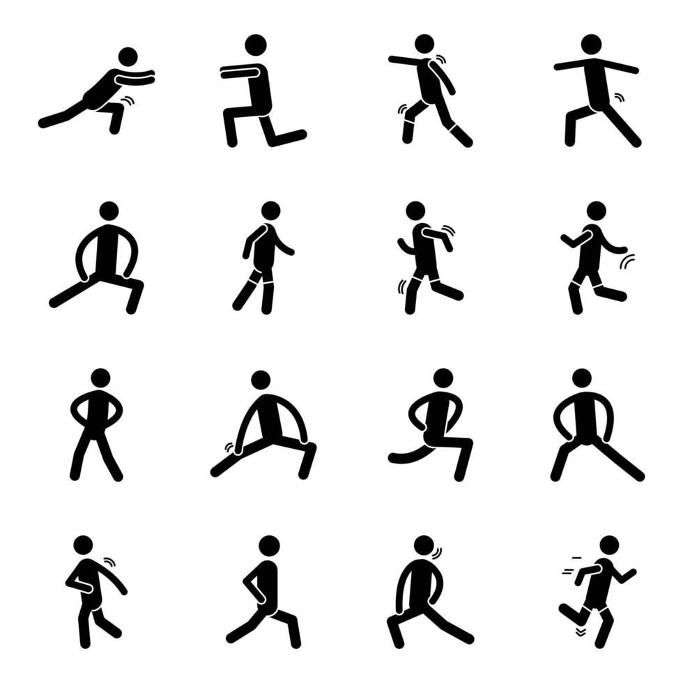 Pack of Exercise Solid Icons vector