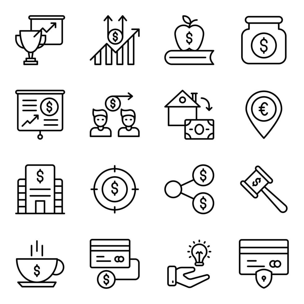 paquete de iconos de vector de comercio