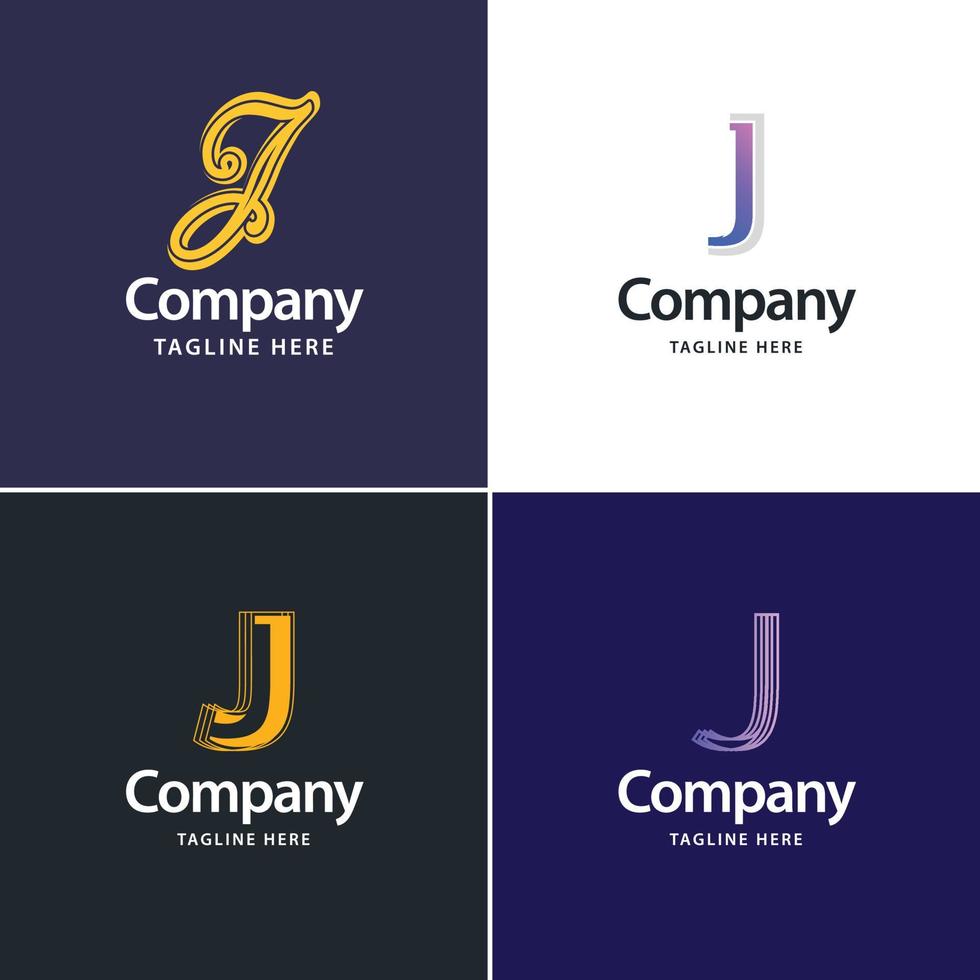 letra j diseño de paquete de logotipos grandes diseño de logotipos modernos y creativos para su negocio vector