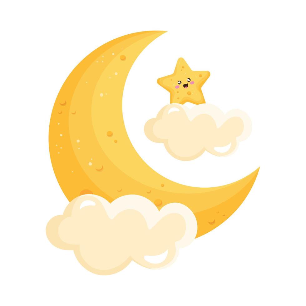 crescent moon and star 16762505 Vector Art at Vecteezy