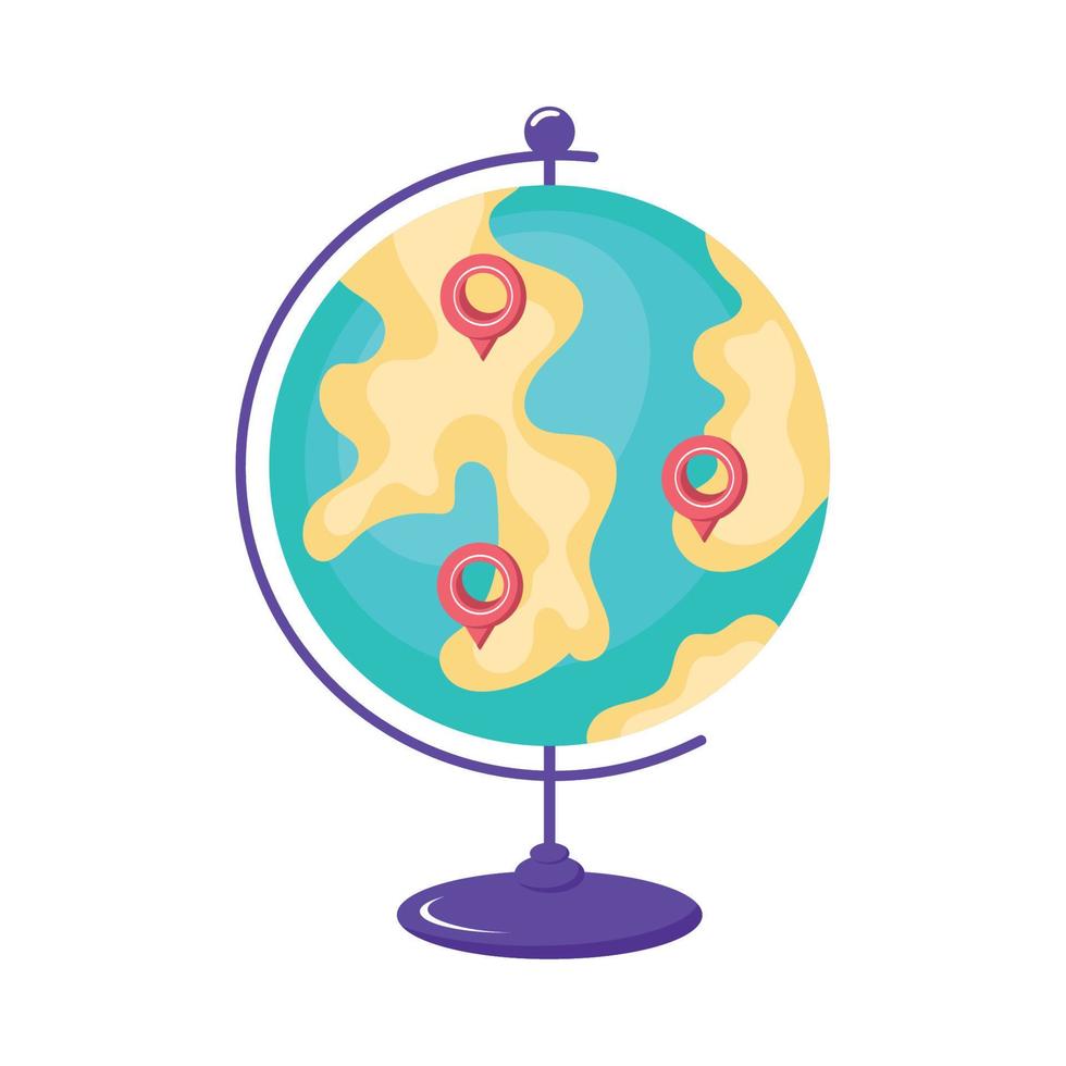 pins locations in earth map vector