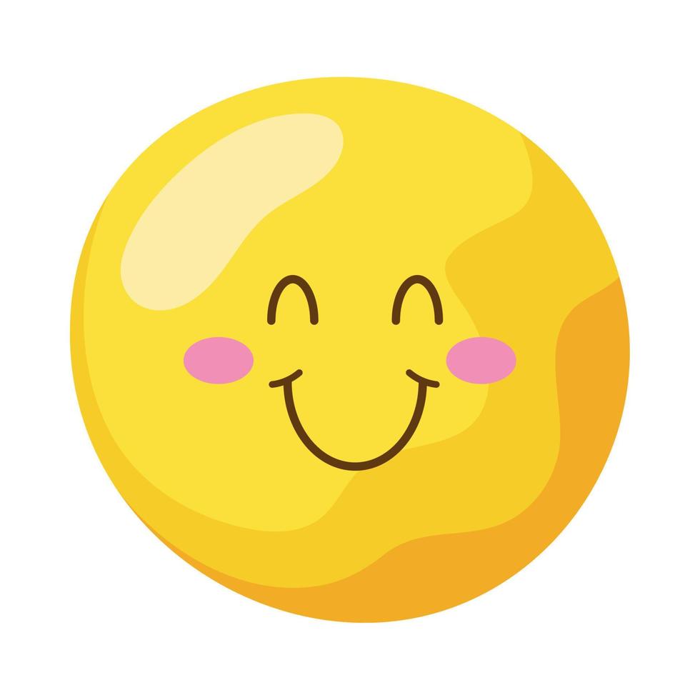 sun emoji smiling kawaii vector
