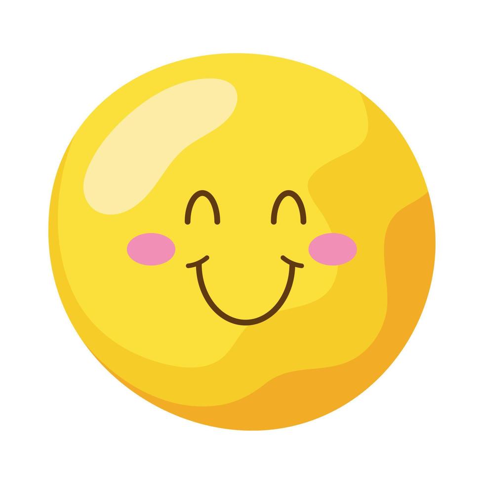 sol emoji sonriendo kawaii vector