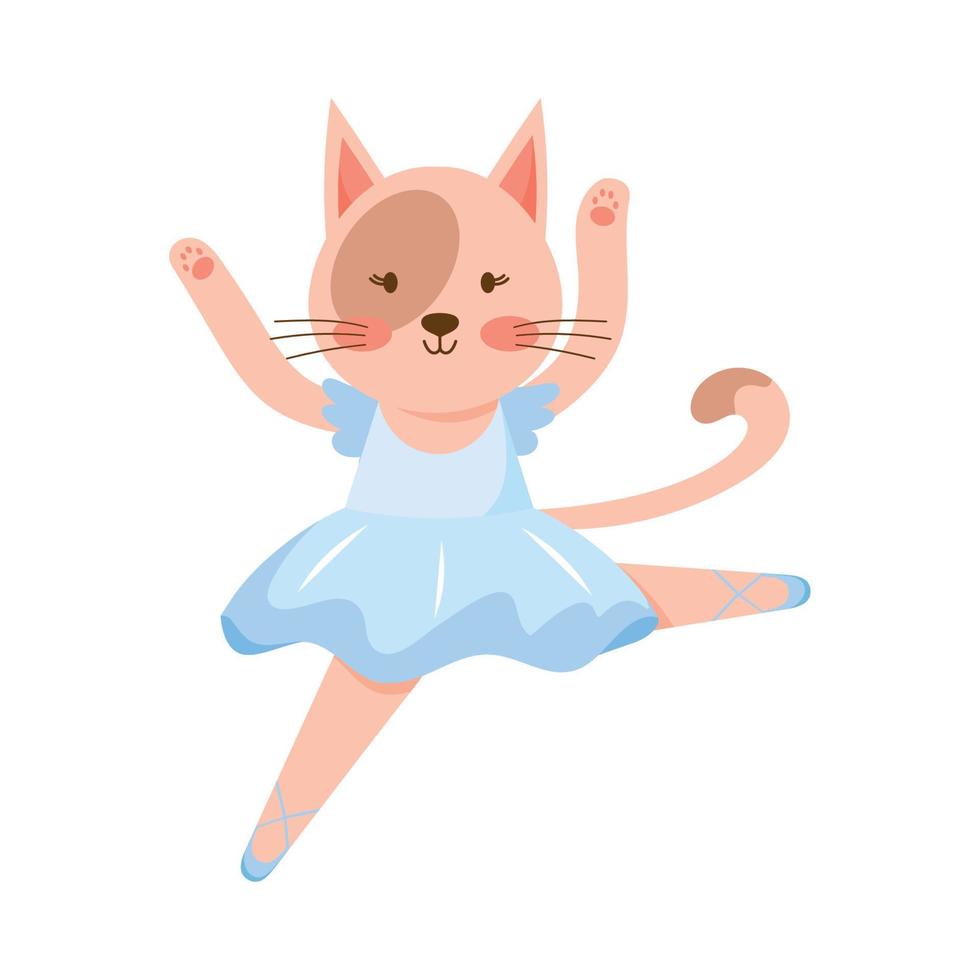 gato bailarina de ballet vector