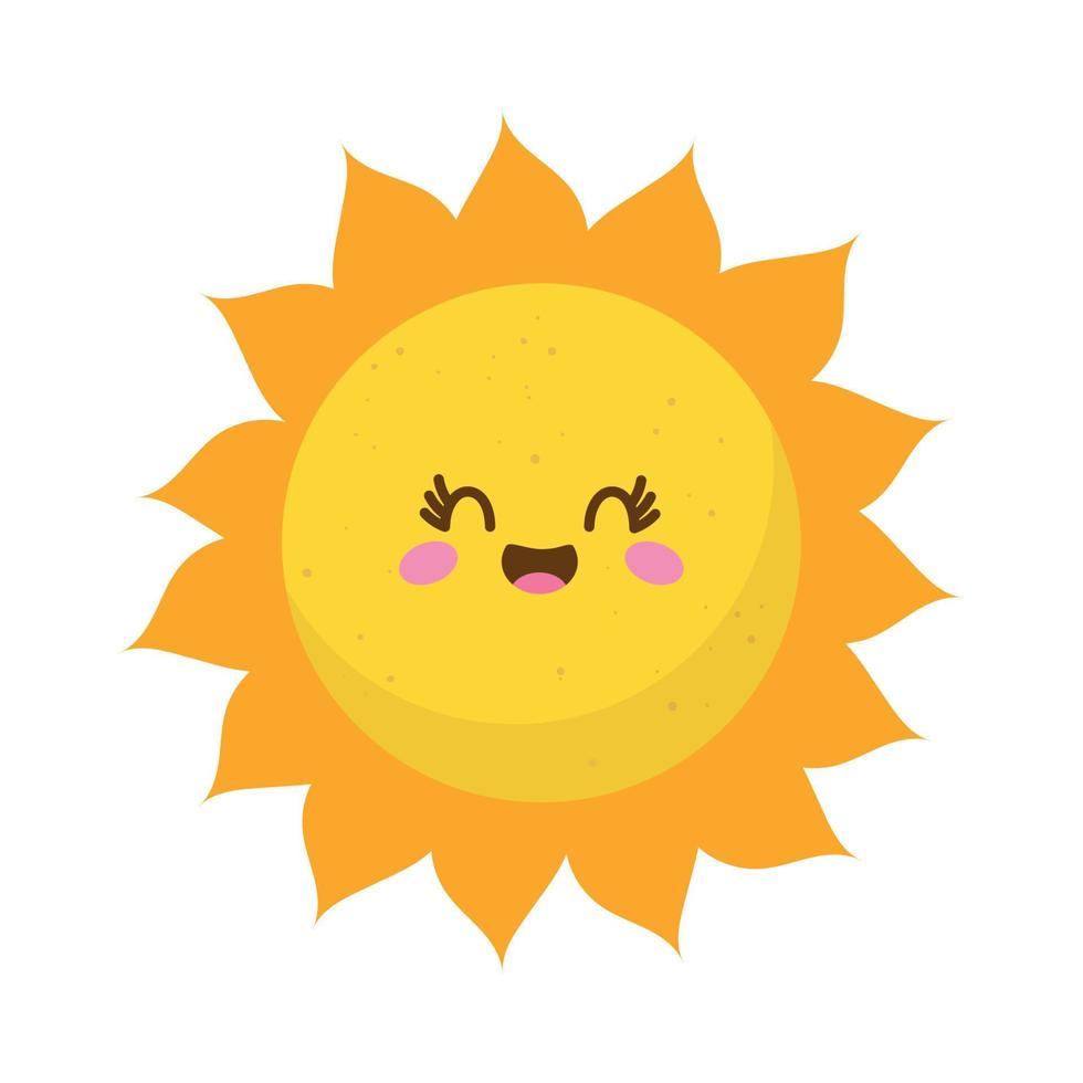 hot sun kawaii vector