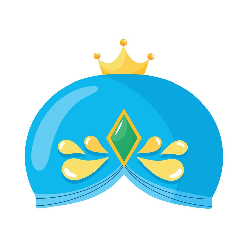 arabic turban with precious stone vector