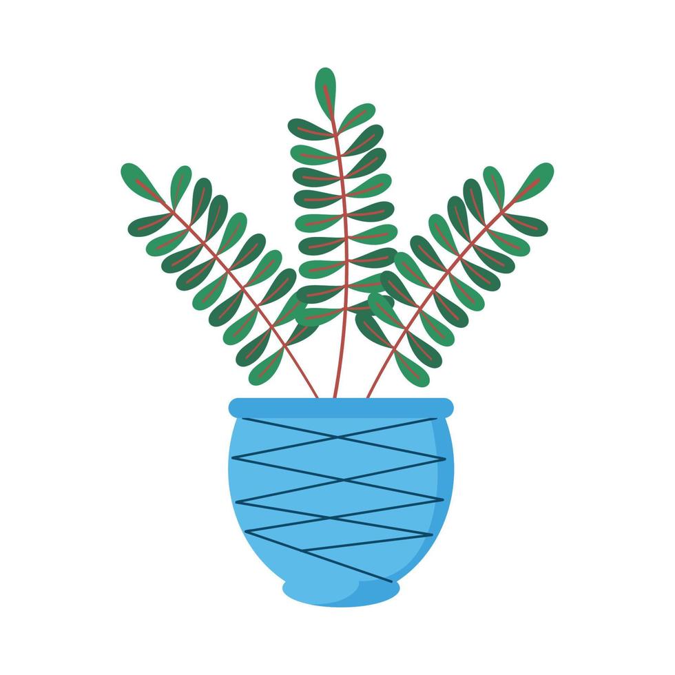 houseplant in blue pot vector