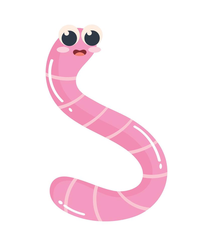 pink worm animal vector