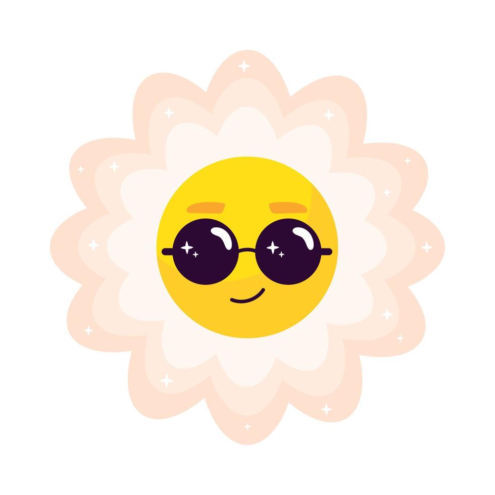 flower wearing sunglasses pop art vector
