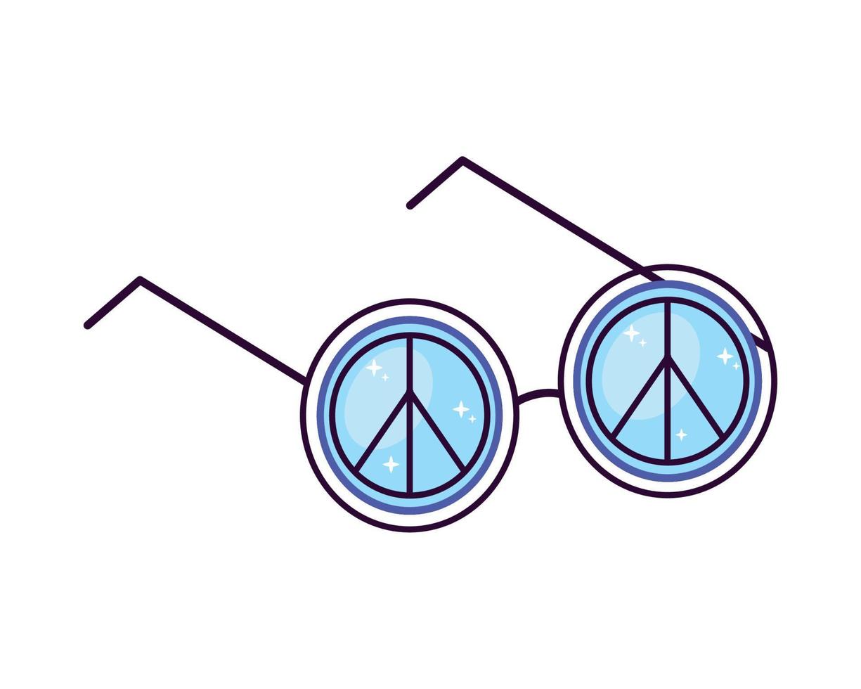 peace eyeglasses pop art style vector