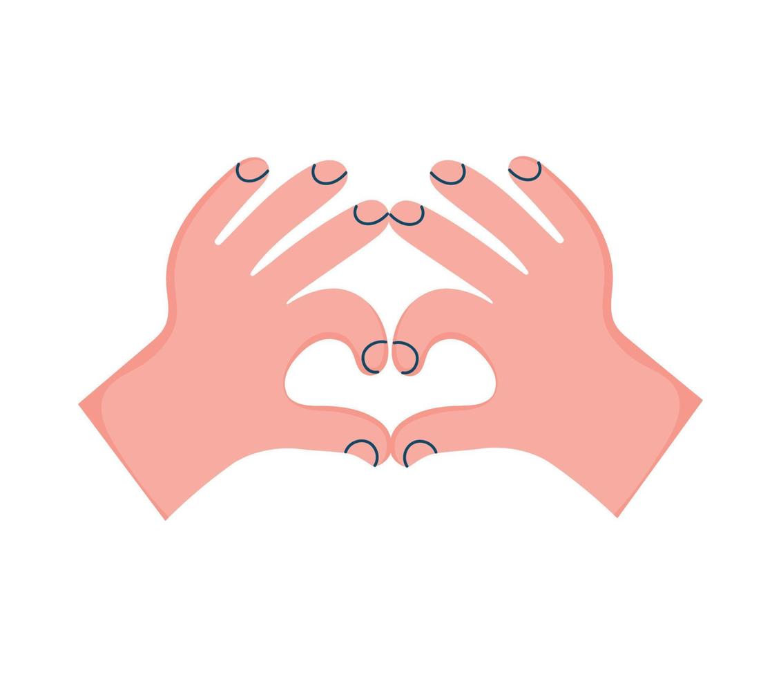 hand human forming heart vector