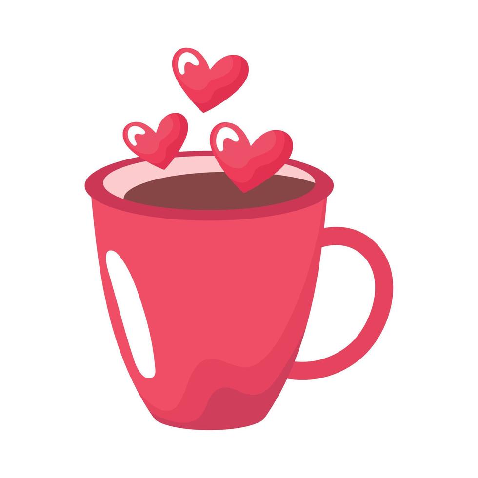 coffee mug with hearts vector